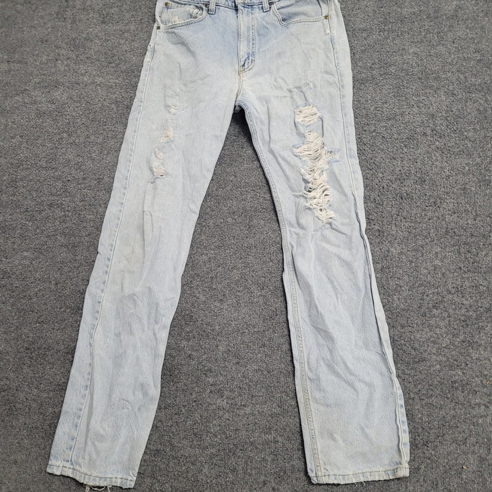 Carhartt Jeans Mens 34 Light Wash Distressed USA Cut Waist Workwear Denim